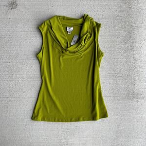 DEADSTOCK NWT vintage 00's y2k green cowl neck tank top tunic size m/l